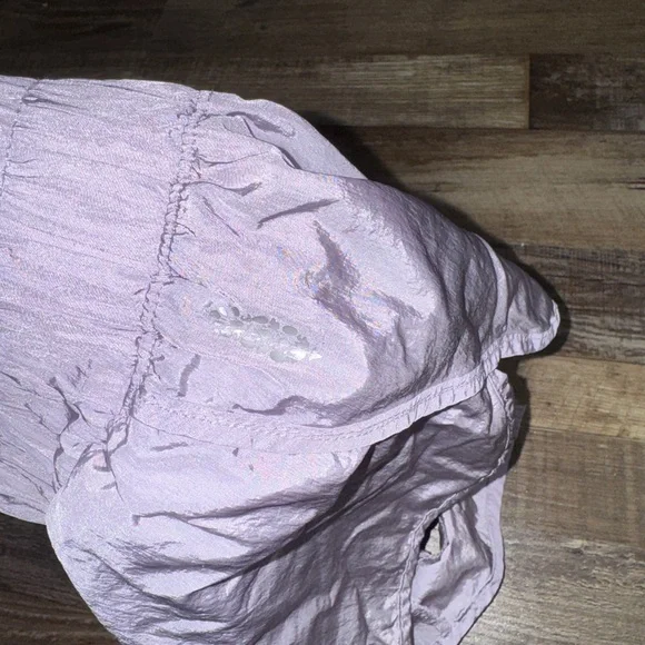 FP Movement Shiny Lavender High-Rise Smocked Athletic Shorts - Picture 3 of 4